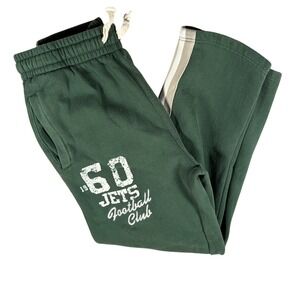VTG New York Jets NFL Football Club Sweatpants Green Sz L Baggy Athletic Pants‎